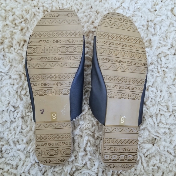 BLACK LEATHER BOHO SLIDES - Picture 3 of 4